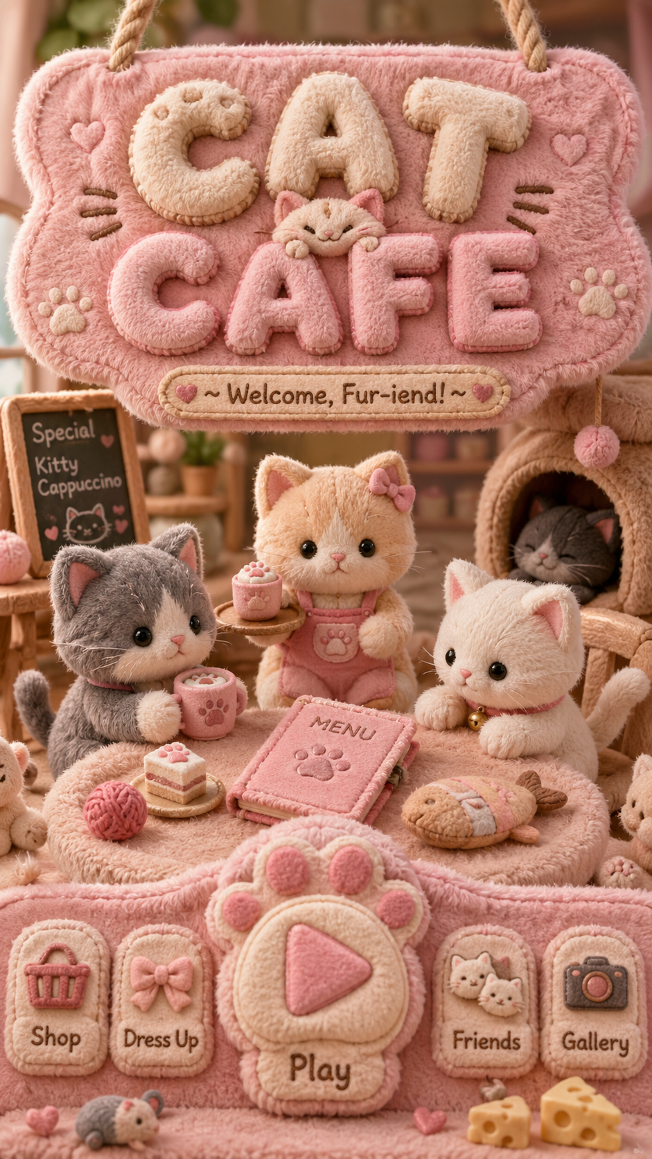 A hyper-detailed, high-quality 3D render of a plush and tactile [MAIN_SUBJECT] … AI image prompt example