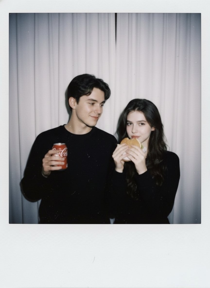 Polaroid candid couple portrait: GPT Image 2 prompt AI image prompt result