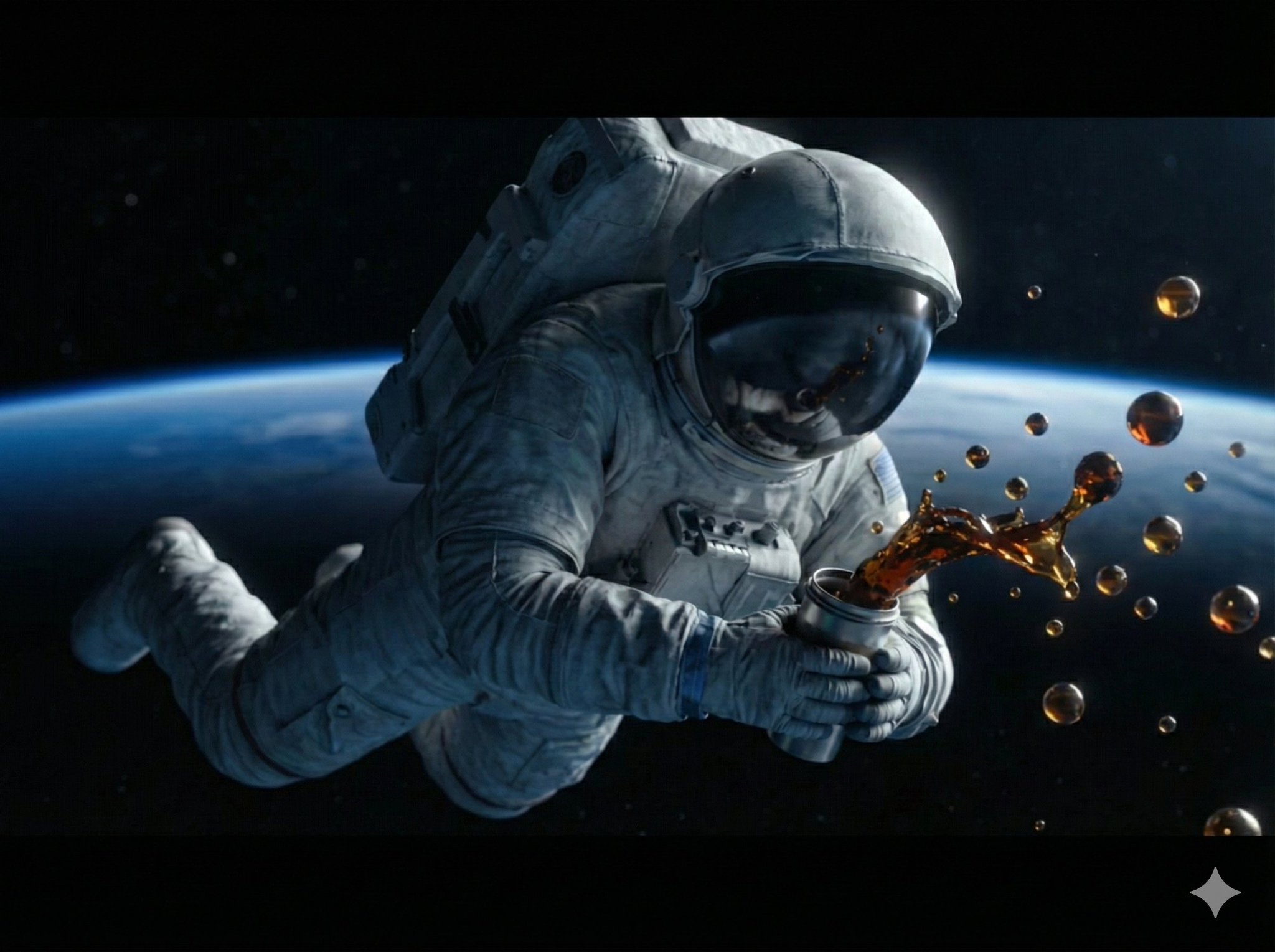 Astronaut spilling coffee scene: GPT Image 2 prompt AI image prompt result