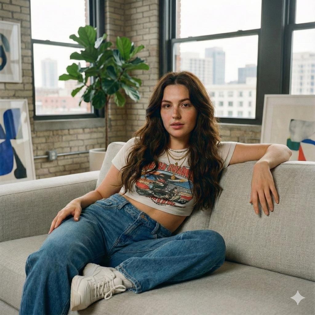 Loft sofa reclining portrait: GPT Image 2 prompt AI image prompt result