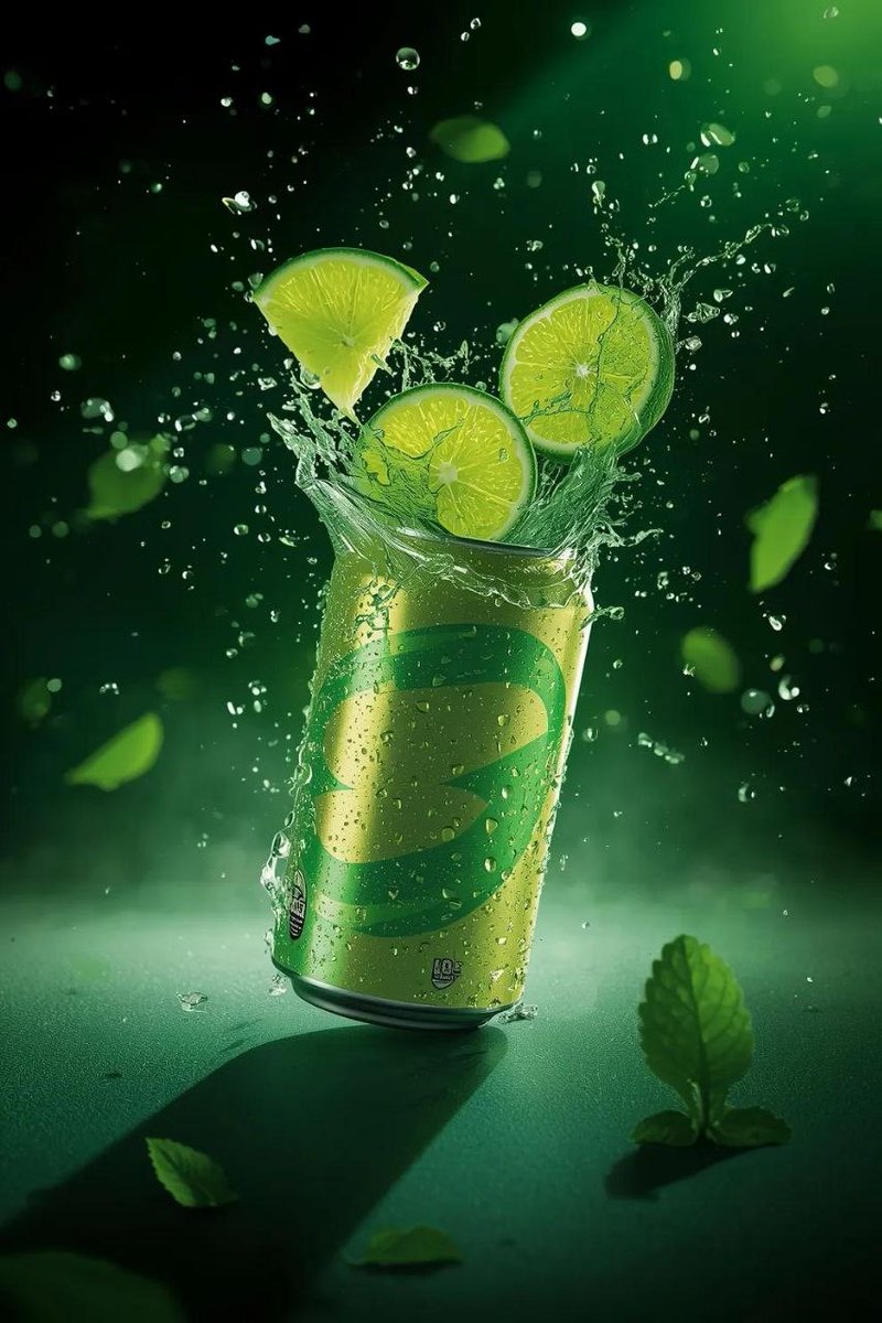 Lime soda can mid-air explosion: GPT Image 2 prompt AI image prompt result