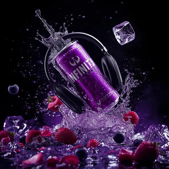 Infinity Energy Drink headphones ad: GPT Image 2 prompt AI image prompt result