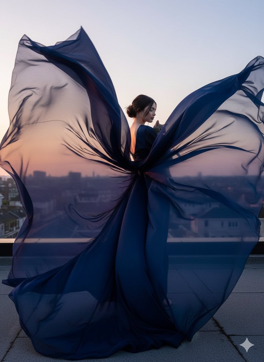 Wind-blown garment shot: GPT Image 2 prompt AI image prompt result
