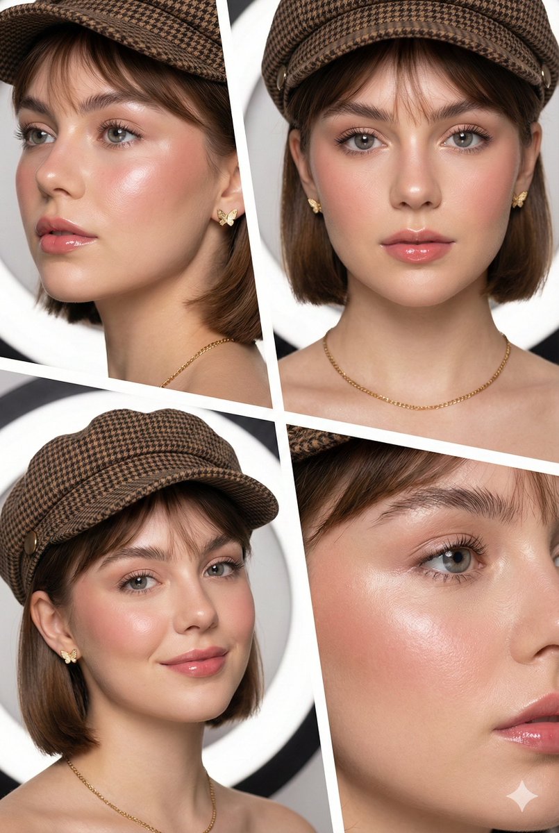 K-beauty 4-panel collage: GPT Image 2 prompt AI image prompt result
