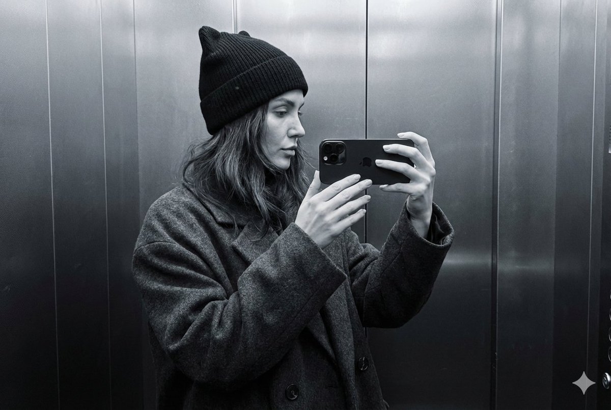 Cat-ear hat mirror selfie: GPT Image 2 prompt AI image prompt result