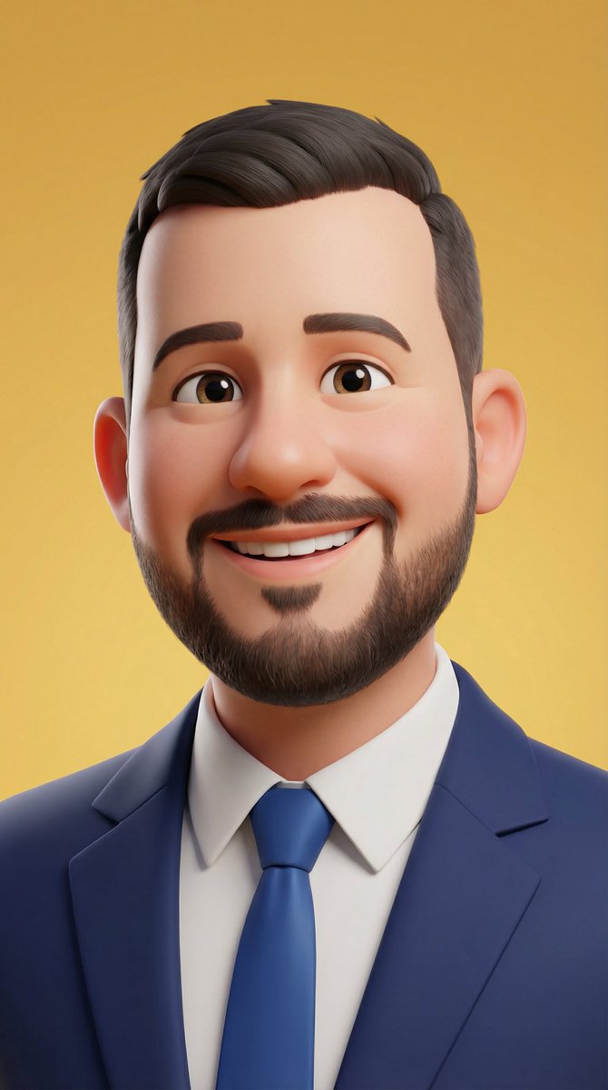 皮克斯风格阳光开朗的3D卡通人物头像 AI image prompt example