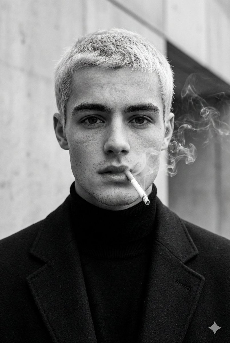 B&W smoking coat portrait: GPT Image 2 prompt AI image prompt result