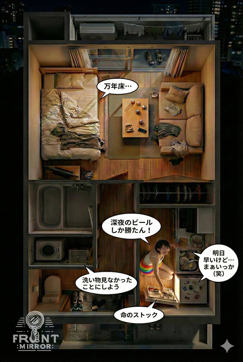 周六清晨六点的神秘俯视 AI image prompt example