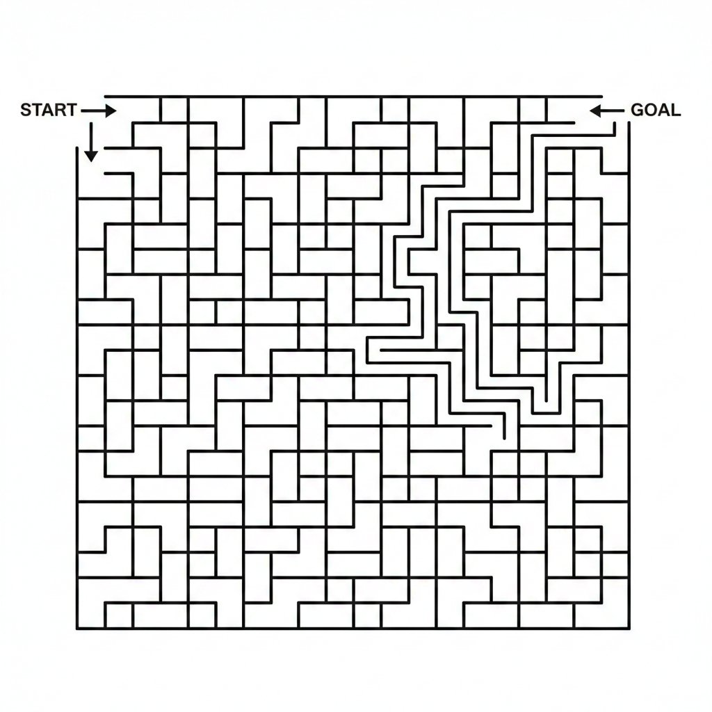 无法走出的悖论迷宫 AI image prompt example