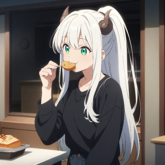 纳米香蕉魔法让角色吃美食 AI image prompt result