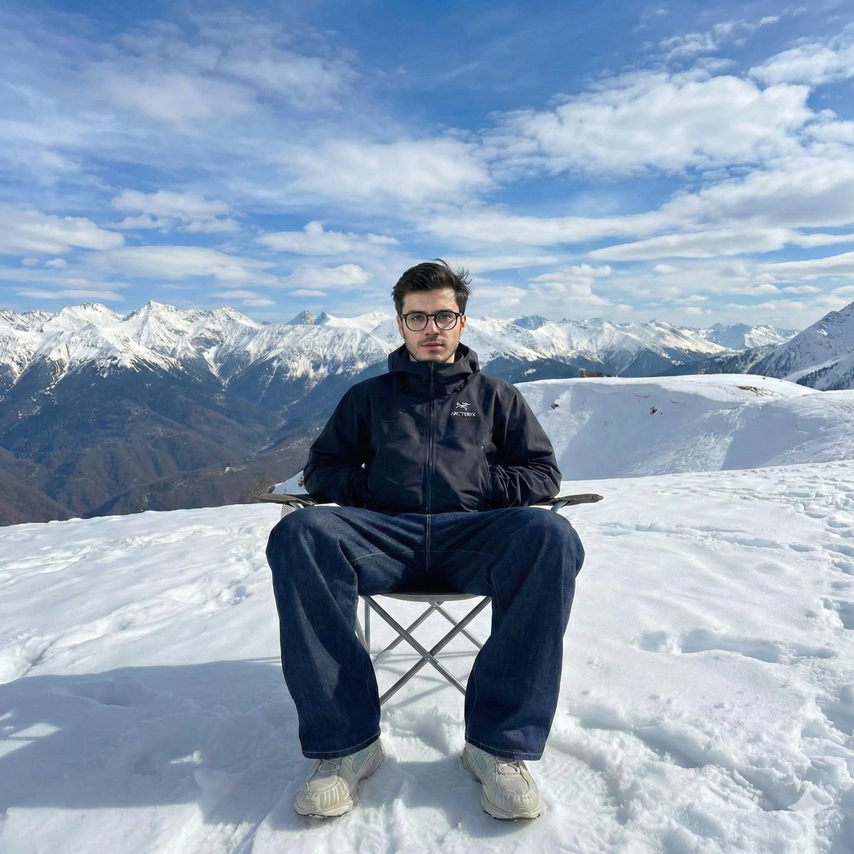 惊天雪浪中巨型黑皮卡擦背急停 AI image prompt result