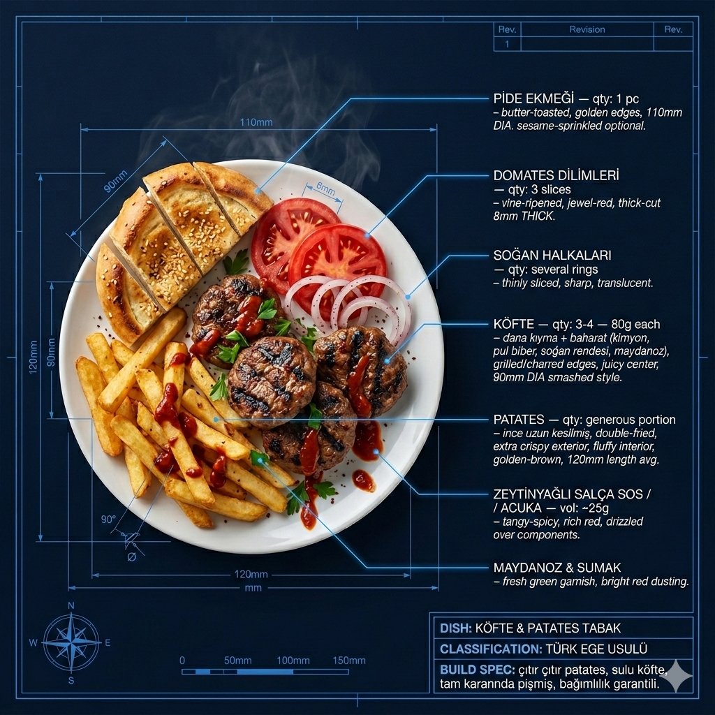 米其林级的美食工程蓝图 AI image prompt result