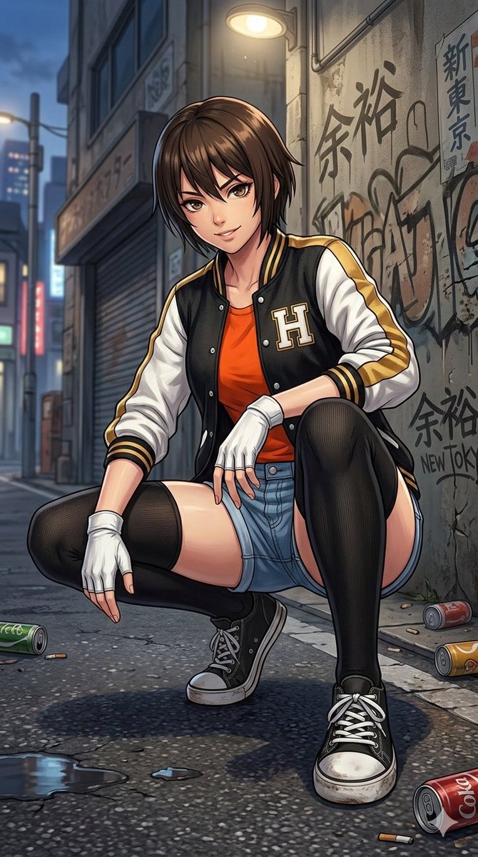 仰视街角的自信女郎 AI image prompt result