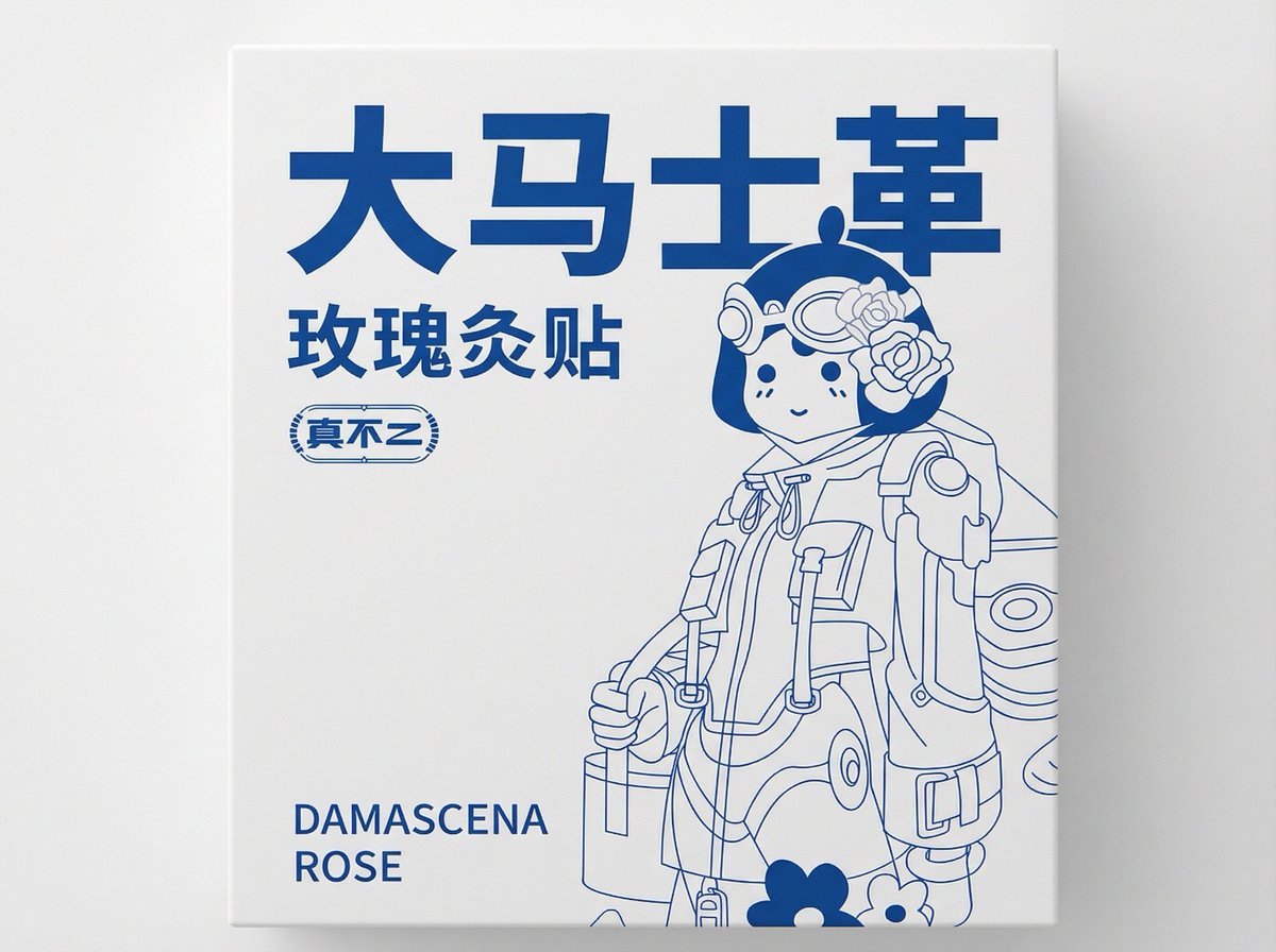 极简纯白底正面包装设计 AI image prompt example