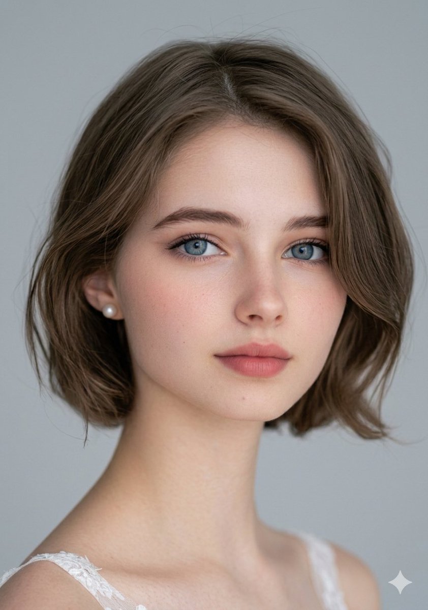 超写实蓝眼少女特写肖像 AI image prompt example