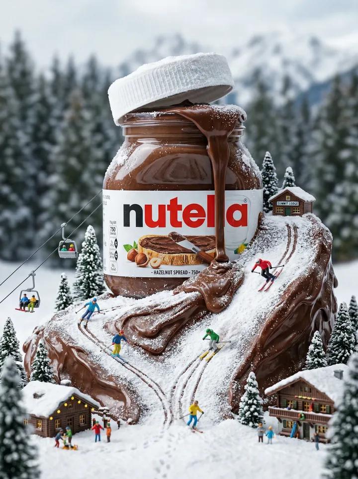 能多益巧克力雪山微缩奇境 AI image prompt result