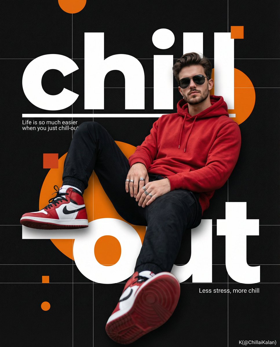 Chill-out red hoodie poster: GPT Image 2 prompt AI image prompt result