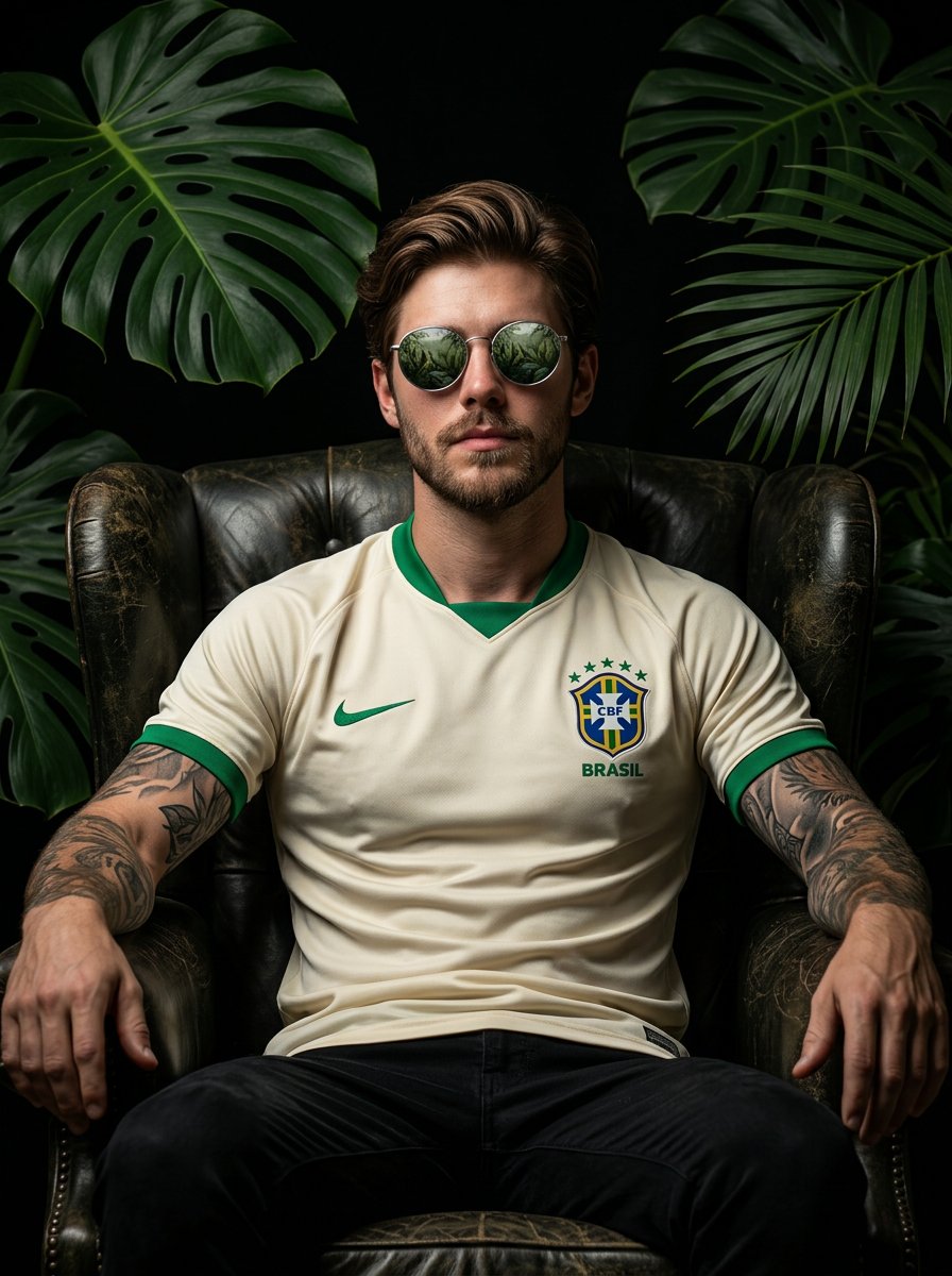 Brazil jersey jungle armchair: GPT Image 2 prompt AI image prompt result