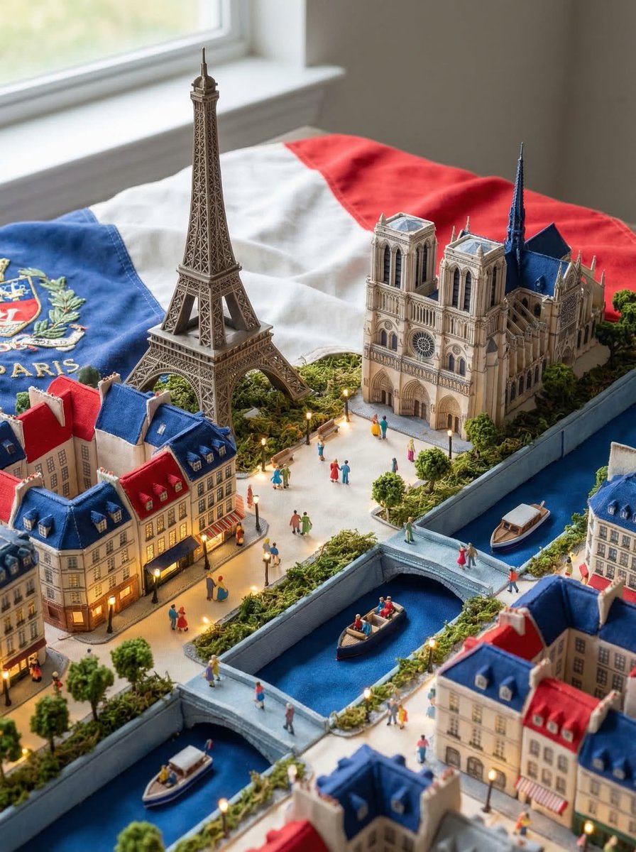 Paris flag miniature city: GPT Image 2 prompt AI image prompt result