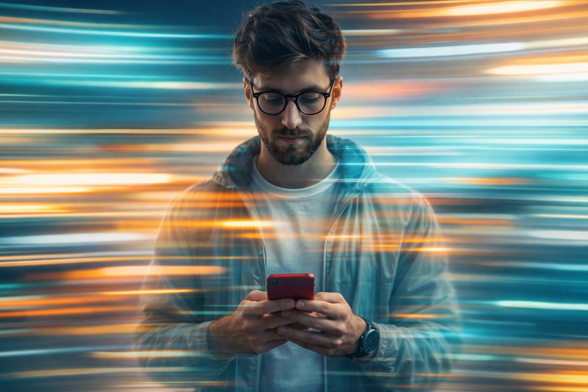 Teal speed-light blur portrait: GPT Image 2 prompt AI image prompt result