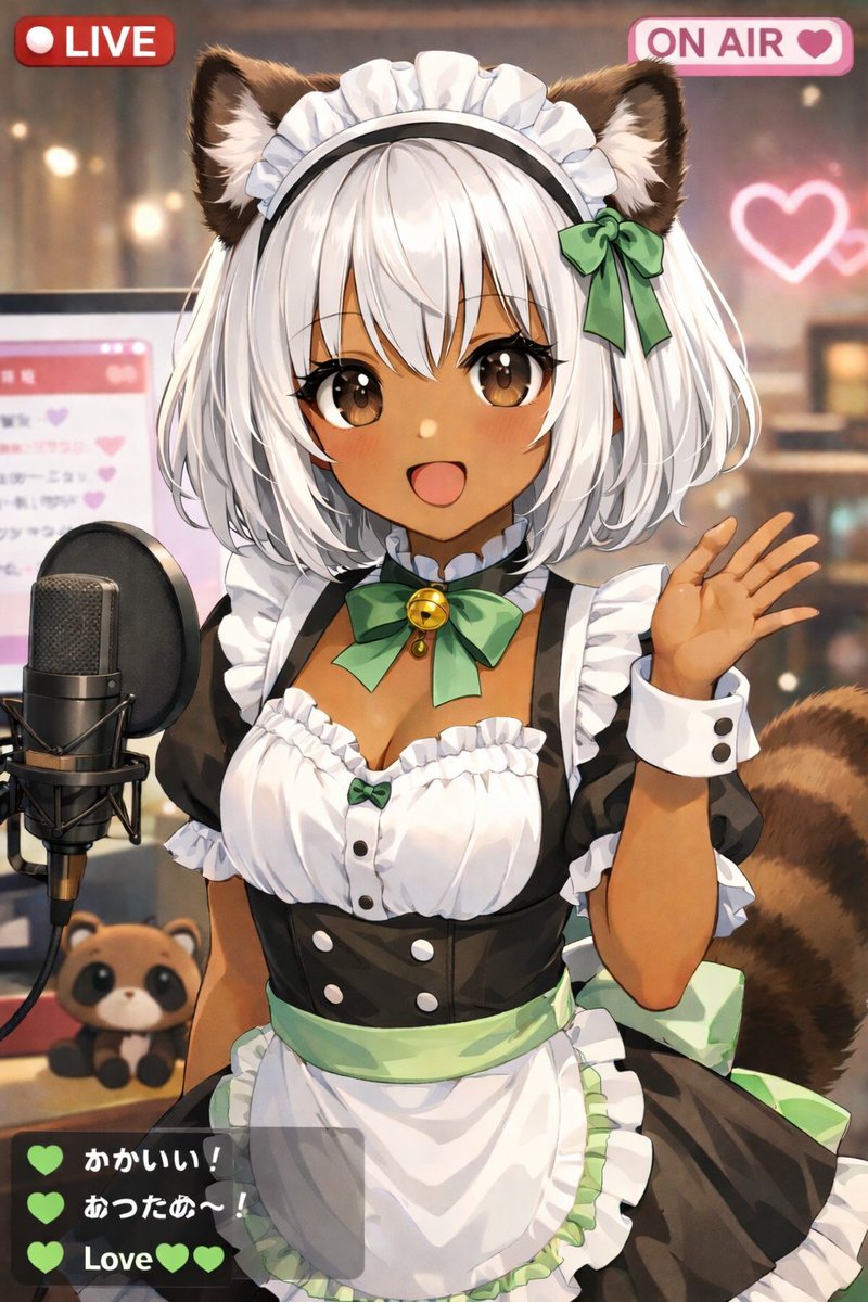 动漫 VTuber 直播界面覆盖图 AI image prompt result
