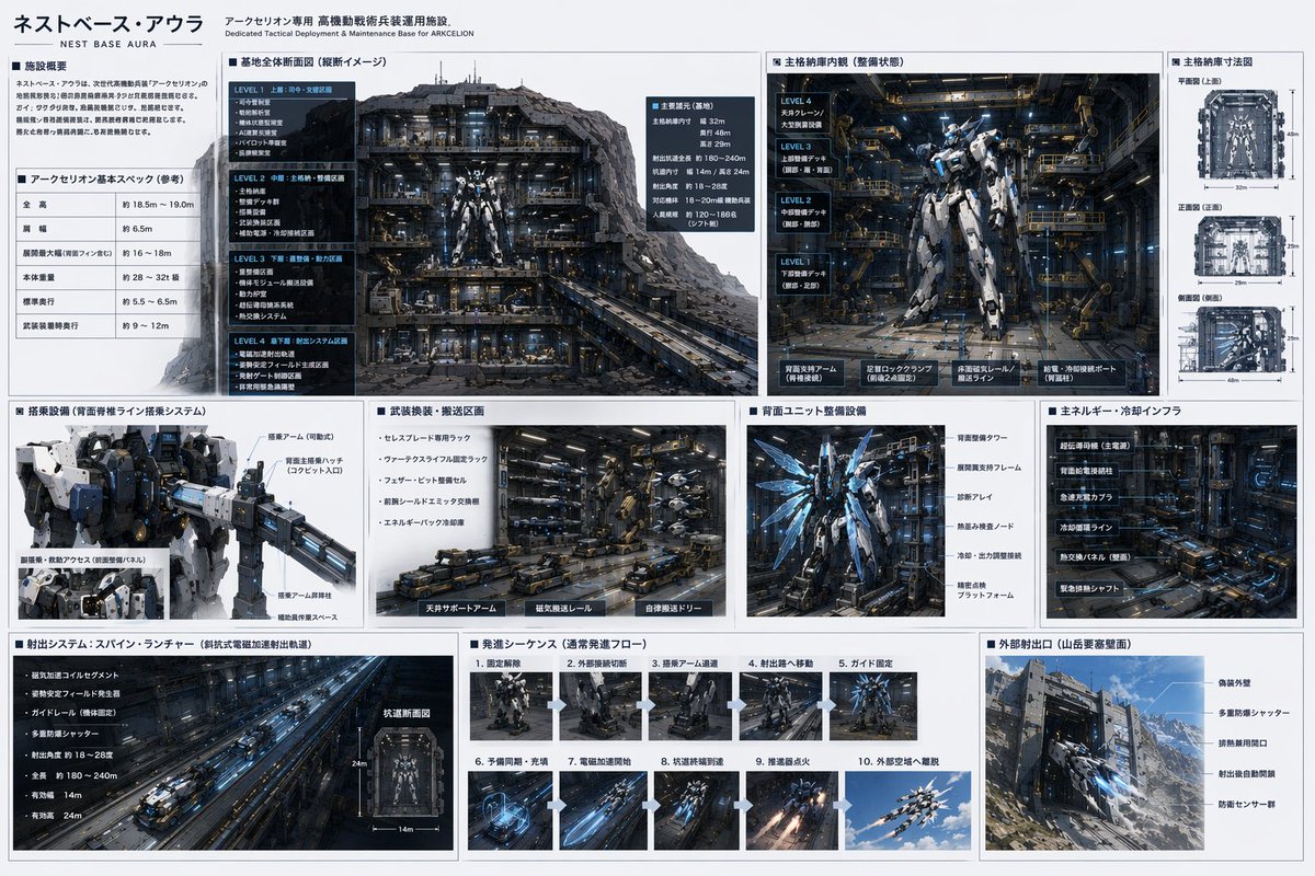 Mecha Base 技术规格表 AI image prompt example