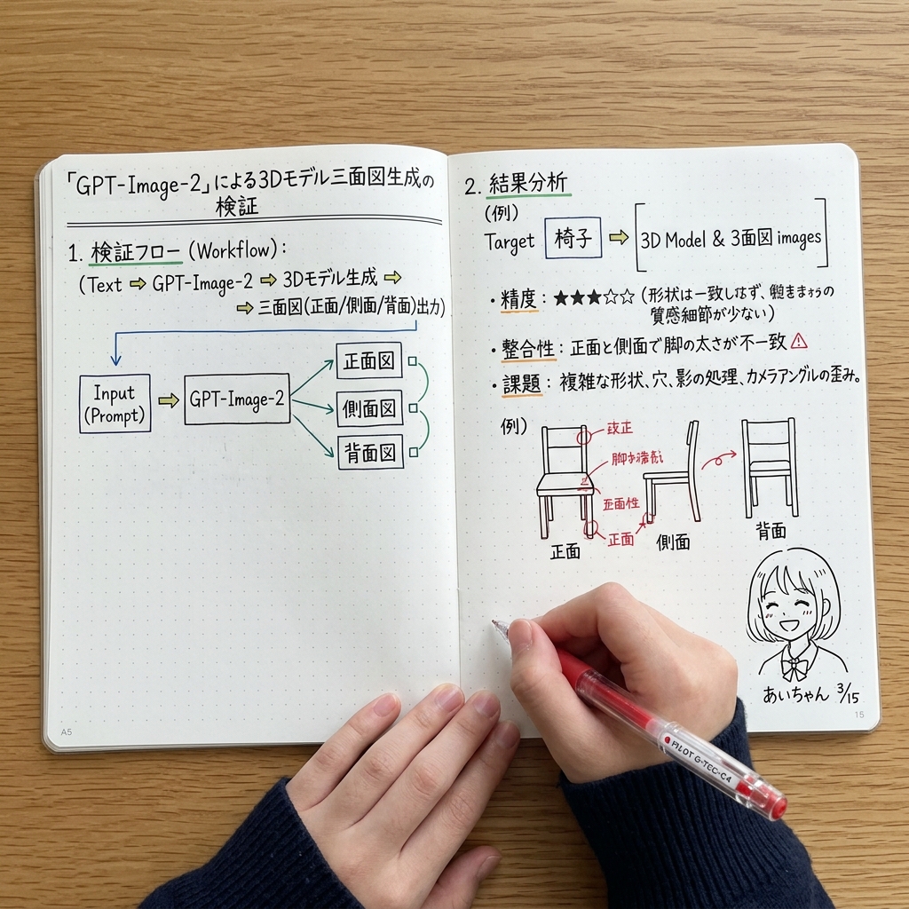 手写 AI 验证笔记本页面 AI image prompt result
