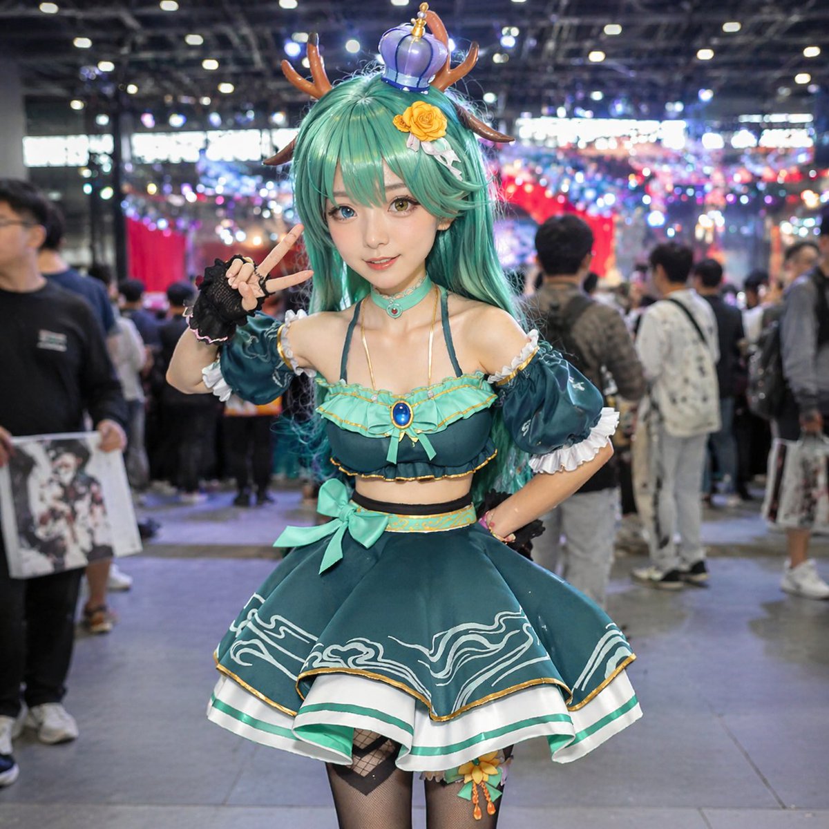 漫展 Cosplayer 肖像 AI image prompt example