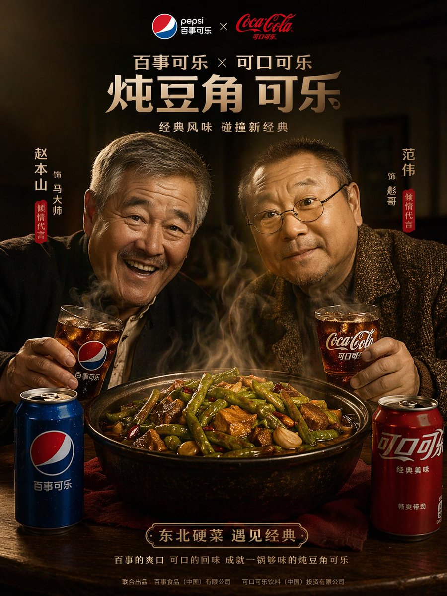 电影感餐饮联名海报 AI image prompt result