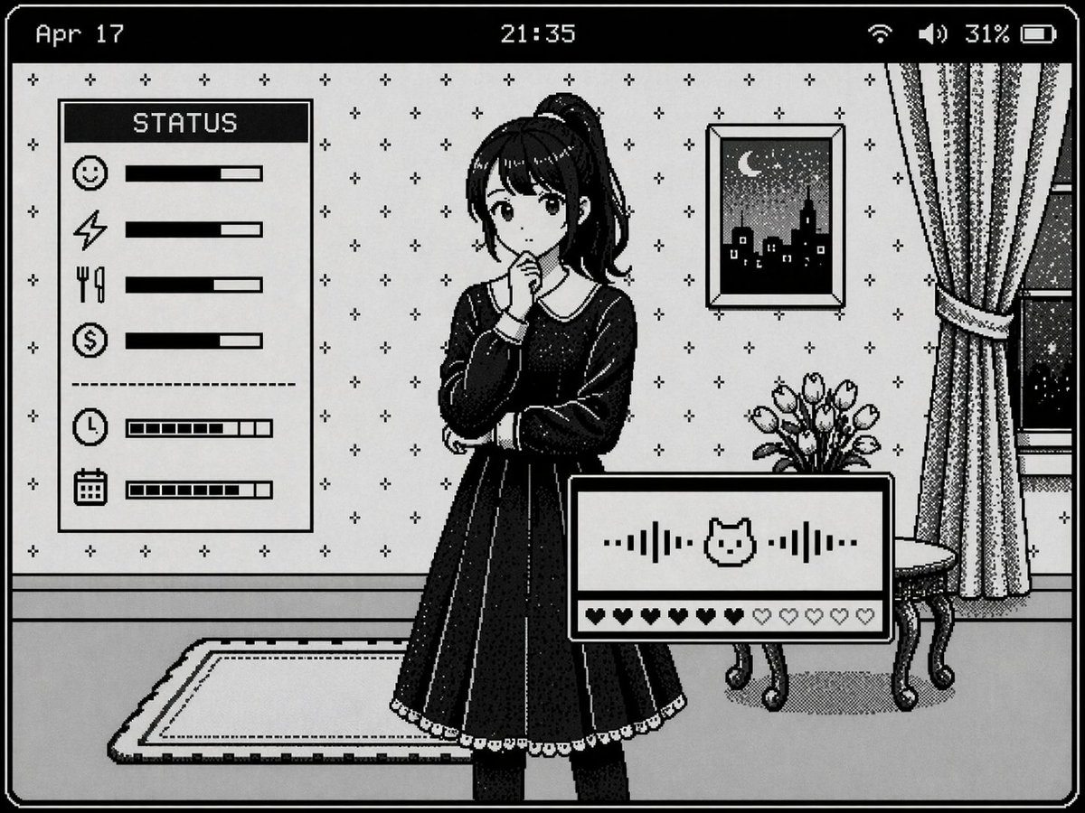 复古像素风 UI 样机 AI image prompt example
