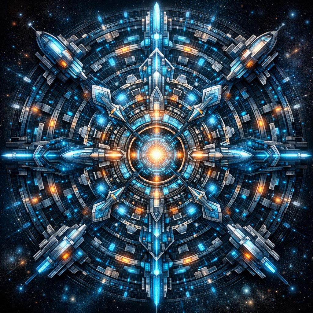 赛博朋克科幻曼荼罗 AI image prompt result