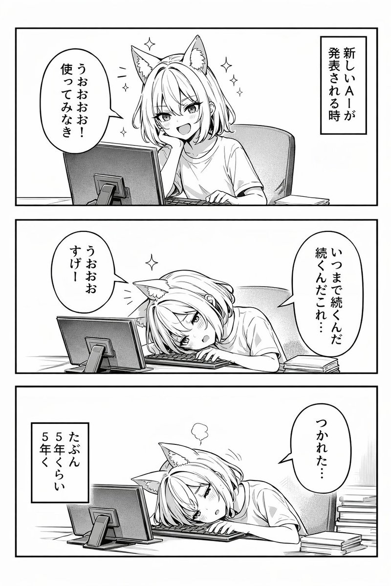 三格动漫连环画 AI image prompt example