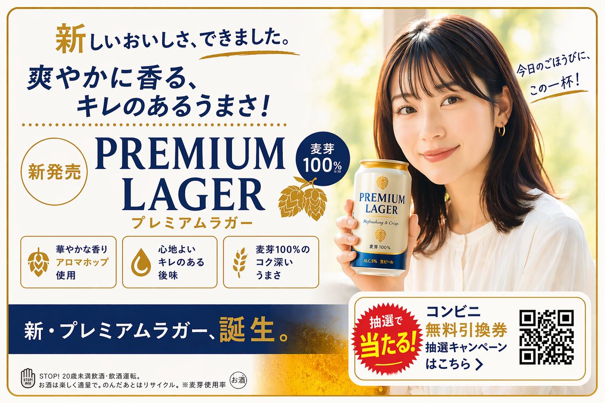 日式啤酒广告横幅 AI image prompt result