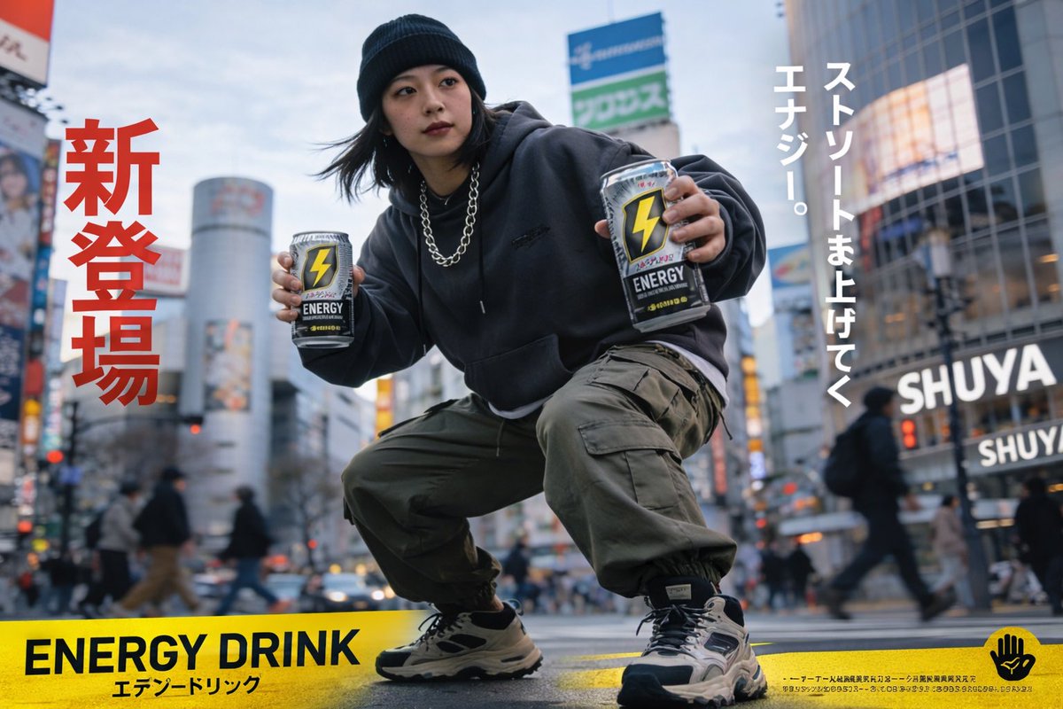 Urban Energy Drink 广告海报 AI image prompt result