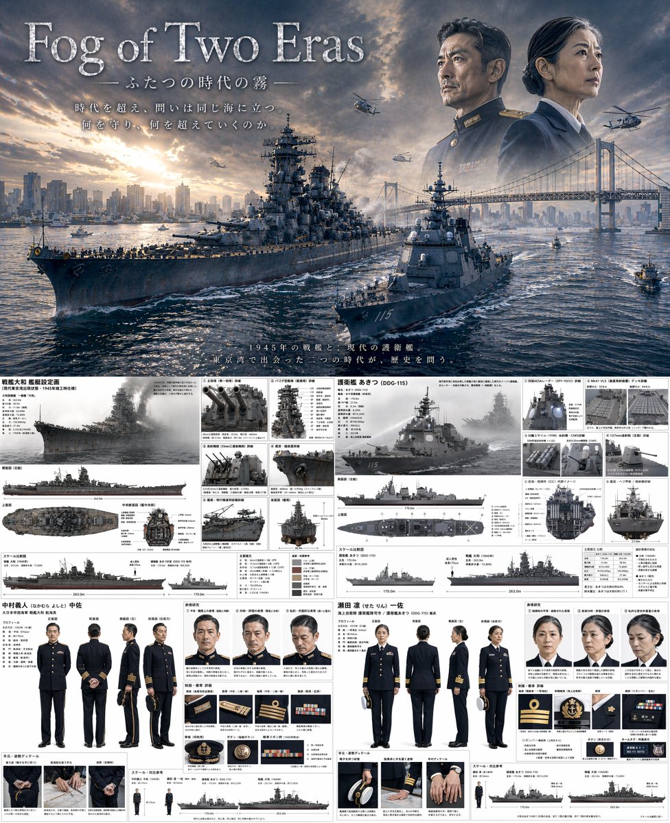 双时代海军题材海报与规格说明书 AI image prompt result
