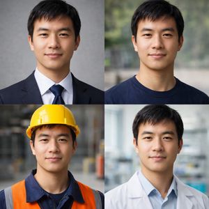 4-Panel Professional Avatar Grid AI image prompt result