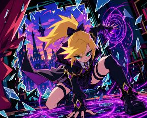 Dynamic Anime Magic Action Scene AI image prompt result