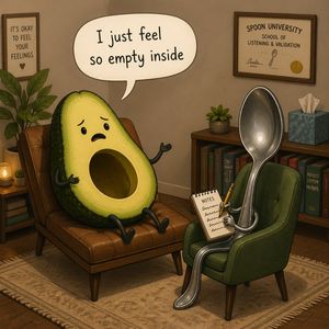 Food Pun Therapy Session AI image prompt result