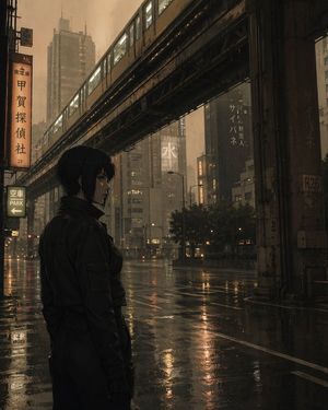 Moody Cyberpunk Cityscape AI image prompt result