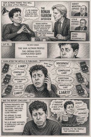 Satirical 4-Panel Caricature Comic Strip AI image prompt example