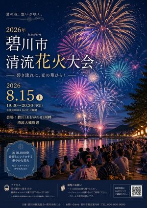 Japanese Fireworks Festival Poster AI image prompt result