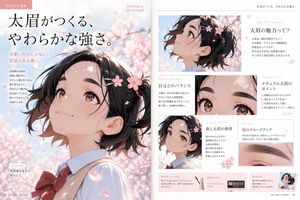 动漫美妆杂志眉妆专题 AI image prompt result
