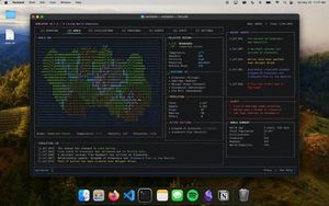 Mac 终端世界模拟 UI AI image prompt example