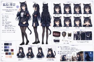 猫耳学生会役員キャラクター設定資料集 AI image prompt result