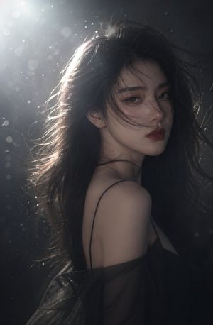电影感背光女性肖像 AI image prompt result