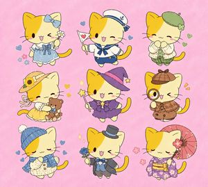 九款 Q 版小猫服装变体 AI image prompt result