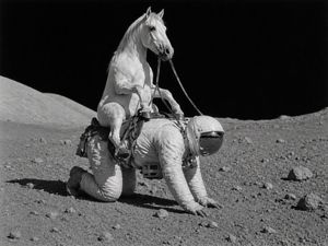 超现实月球骑手 AI image prompt result