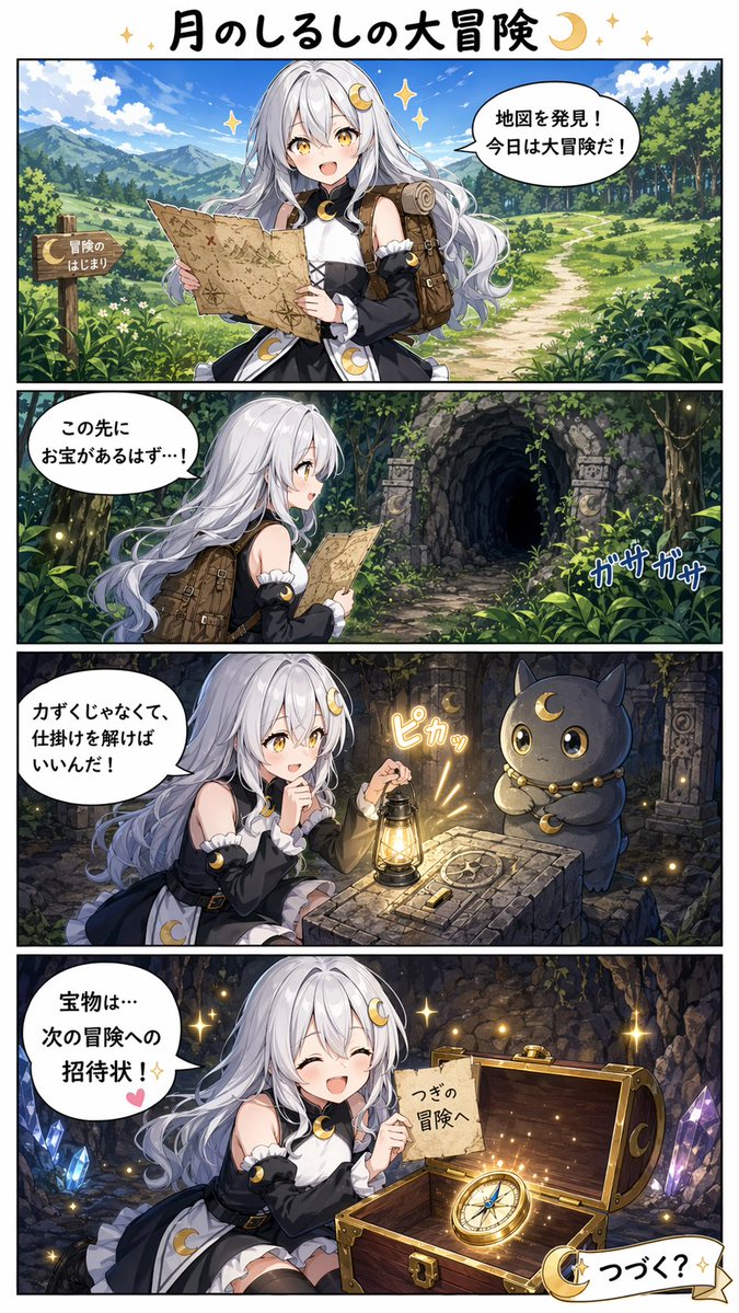 Moon Mark Adventure Comic Page AI image prompt example