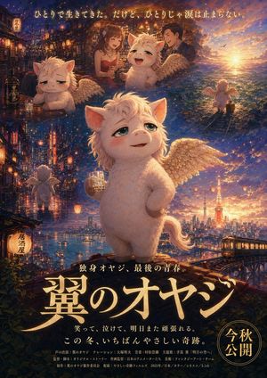 日式奇幻带翼猪电影海报 AI image prompt result