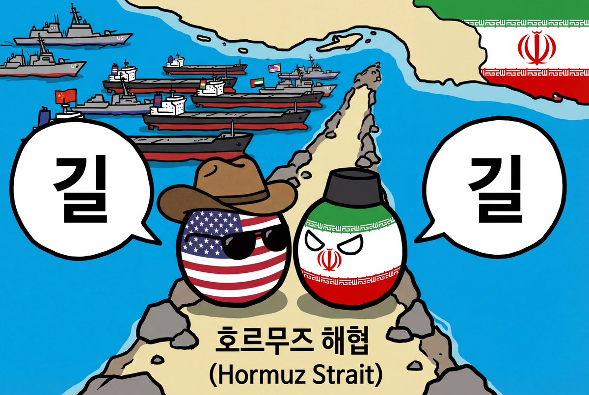 Countryball Hormuz Strait Standoff AI image prompt result